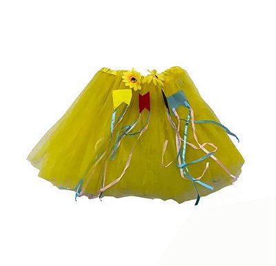 Saia de Tule 30cm Mini Bandeirola – Festa Junina / Arraiá / Quadrilha