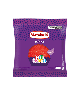 Açúcar Colorido Vermelho Mil Cores 300g – Mavalério