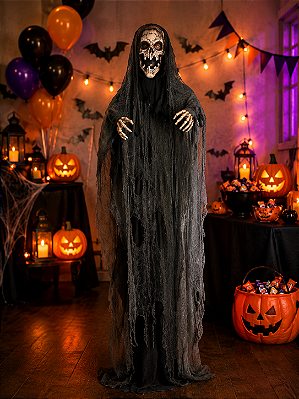 Enfeite Decorativo Halloween – Caveira Dona Morte Caleb 3,45m
