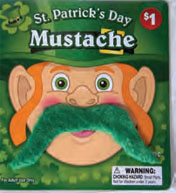 Bigode de Pelúcia Duende de São Patrício – Verde