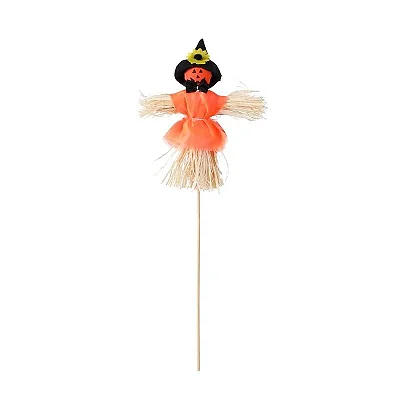 Enfeite Espantalho No Palito com Chapéu Halloween – 35cm