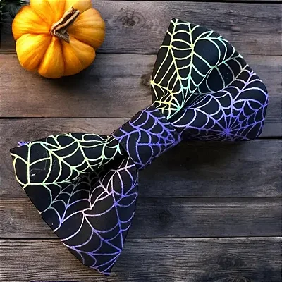 Gravata Borboleta Teias Halloween - Cores Sortidos