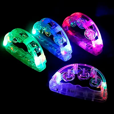 Pandeiro Infantil com LED - 16x12cm – Cores Sortidas