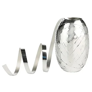 Fitilho Metalizado Prata 5mm x 20m | Ideal para Embalagens, Balões e Decoração