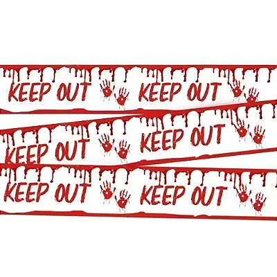 Faixa Halloween “Keep Out” – 6 Metros | Decoração Assustadora para Festas