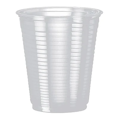 Copo Plástico Descartável Estriado Transparente 400ml – 50 Unidades