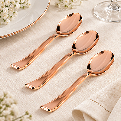 Colher de Refeição Linha Rosé Premium – 8 Unidades