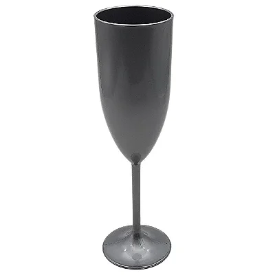 Taça Champagne Acrílico Leitoso Prata - 180ml
