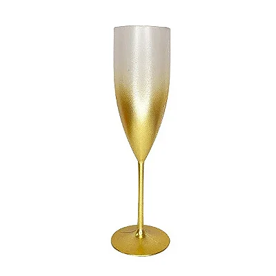 Taça Champagne Cristal Degrade Dourado