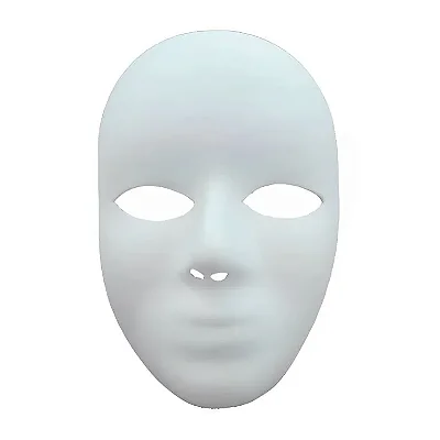 Máscara Plástica Rosto Inteiro Branca – Fantasia e Decoração
