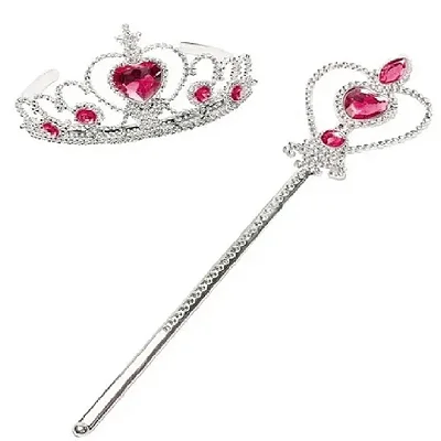 Kit Princesa Infantil: Varinha + Tiara Coroa