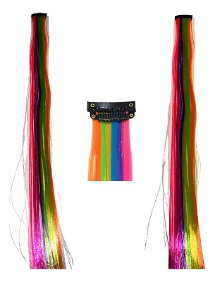 Mecha Colorida com Brilho – Extensão de Cabelo Aplique – 1 Unidade