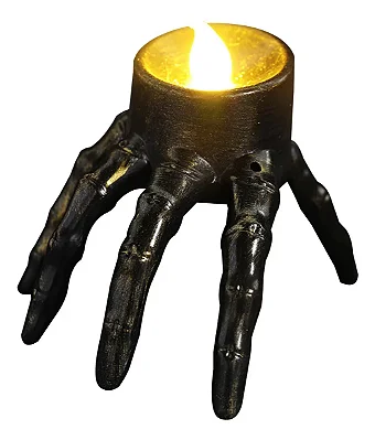 Vela LED Esqueleto Assustador 8cm – Mão com Luz Decorativa Halloween