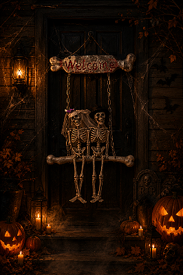 Noivos Esqueletos para Pendurar – Halloween 65 cm