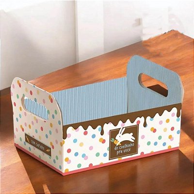 Cesta Caixote Páscoa Coelhinho para Você 23x14x12 cm – 1 Unidade