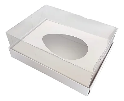 Caixa para Ovo de Colher Clássica Ajustável 250/350g Dupla Face – 19x16x10 cm | Off White/Kraft