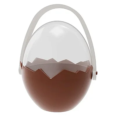 Ovo Acrílico Transparente Marrom/Cristal – 17 cm | 1 Unidade