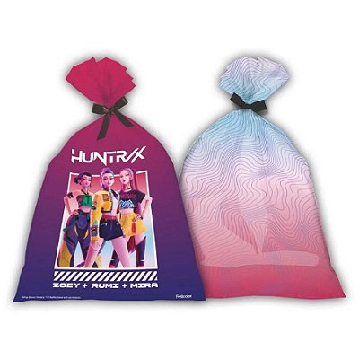 Sacola Plástica Festa Guerreiras do K-pop 27x14cm - 8 Unidades