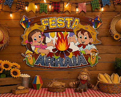 Painel Festa do Arraiá em Papel Cartonado 66x47cm