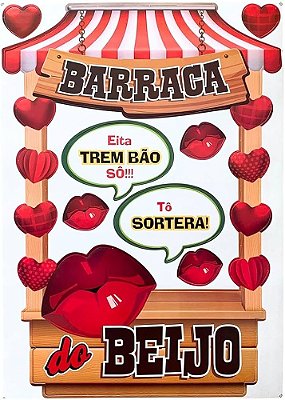 Kit Decorativo Barraca do Beijo Festa Junina 69x49cm – 8 Peças