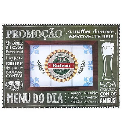 Painel de Parede Menu do Dia Festa Boteco – 68x51cm