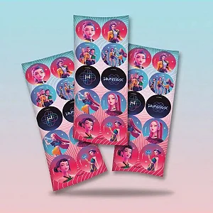 Adesivo Decorativo Redondo Guerreiras do K-pop - 3 Cartelas Com 10 Adesivos Cada (30 Unidades)