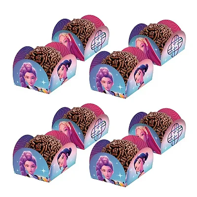 Porta Forminha Para Doces Guerreiras do K-Pop - 3,5x3,5cm - 40 Unidades