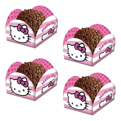 Porta Forminha Para Doces Hello Kitty - 3,5x3,5cm - 40 Unidades