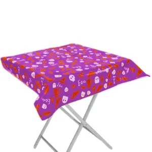 Toalha Perolada De Mesa Halloween Roxo - 78x78cm- 10 Unidades