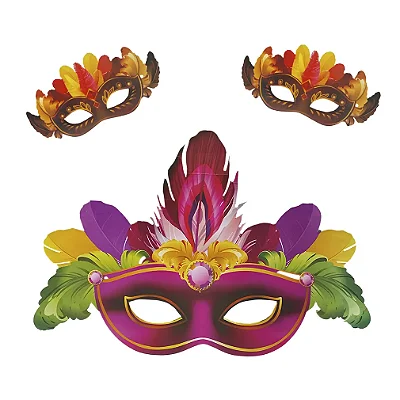 Painel de Festa Carnaval Rosa para Decoração – Kit com 1 Painel Grande e 2 Pequenos