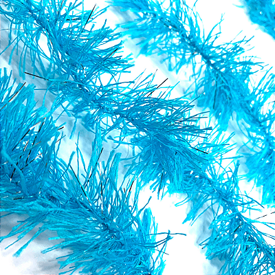 Marabú Fino de Tecido Decorativo 1,60m – Azul Claro - 12 Unidades