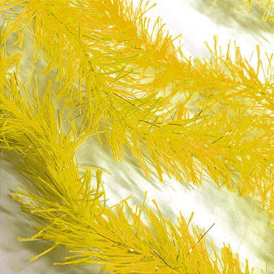 Marabú Fino de Tecido Decorativo 1,60m – Amarelo - 12 Unidades