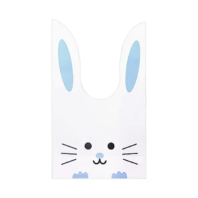 Sacolinha Plástica Coelho Azul 22x12cm – Pacote com 10 Unidades