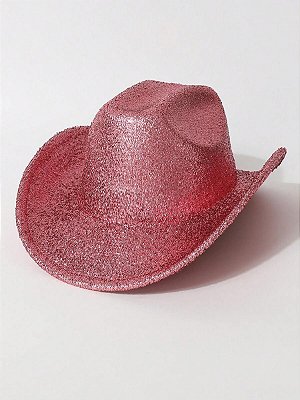 Chapéu Festa Vaqueiro Metálico Brilhante - Rosa