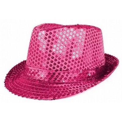 Chapéu Malandrinho Festa com Lantejoula - Pink
