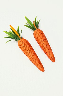 Cenoura Trançada Decorativa 14cm – 2 Unidades