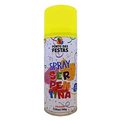 Serpentina em Spray Amarelo – 150ml | Diversão Instantânea para Festas