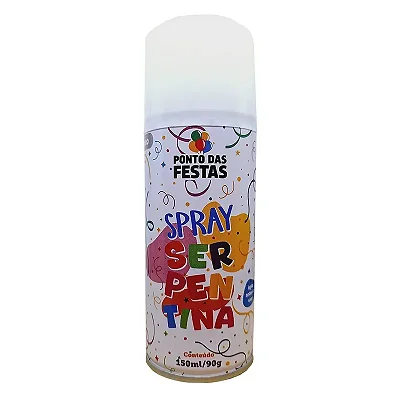 Serpentina em Spray Branco – 150ml | Diversão Instantânea para Festas