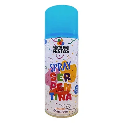 Serpentina em Spray Azul – 150ml | Diversão Instantânea para Festas