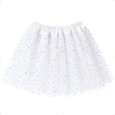 Saia de Tule Glamurosa Branco 40cm