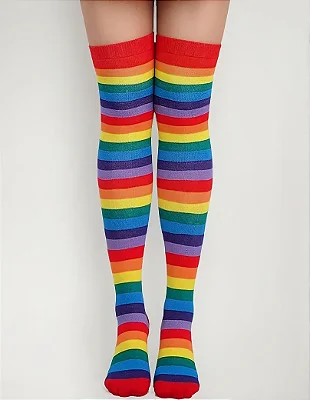 Meia Calça 7/8 Listrada Colorida Arco-Íris – Carnaval