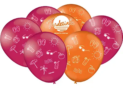 Balão Bexiga Decorado Tardezinha - Tamanho 9 Polegadas (23cm) - 25 Unidades