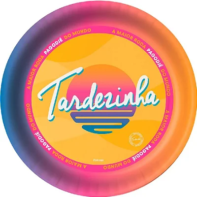 Prato de Papel Redondo - Tardezinha - 18cm - 8 Unidades