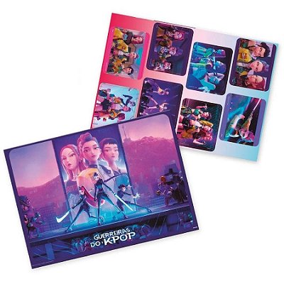 Kit Decorativo Guerreiras do K-pop - 1 folha poster + 1 folha com várias peças destacáveis