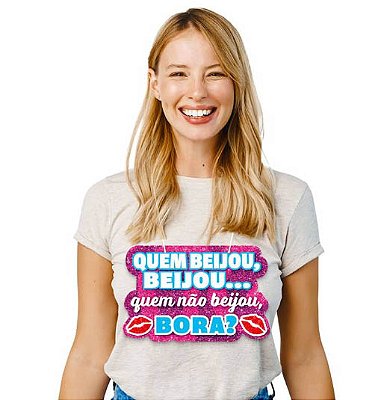 Plaquinha para Vestir “Quem Beijou, Beijou” Carnaval – 29x19cm