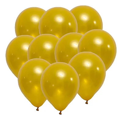 Balão Bexiga Pérola – Cor Ouro – 9 Polegadas (23cm) | Pacote com 25 Unidades