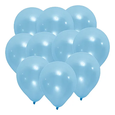 Balão Bexiga Pérola – Cor Azul Claro – 9 Polegadas (23cm) | Pacote com 25 Unidades