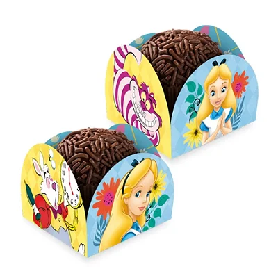 Porta Forminha Festa Alice no Pais das Maravilhas 3,5x3,5cm - 50 Unidades
