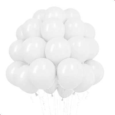 Balão Bexiga Branco - Tamanho 12 Polegadas (30cm) – Pacote com 25 Unidades