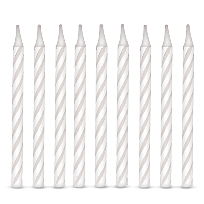 Vela Palito Espiral Branco 8cm – 24 Unidades
